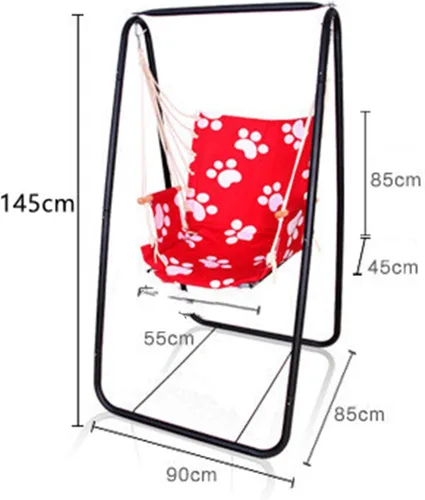 Miniatura 8 de Soporte para silla de hamaca, soporte de hamaca de acero resistente, soporte de columpio resistente multiusos para jardín al aire libre, patio