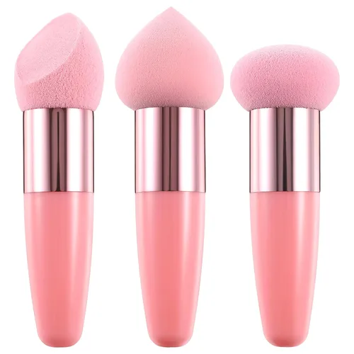 Miniatura 10 de Beaupretty Juego de 3 bolígrafos de maquillaje de belleza, esponjas de maquillaje portátiles en seco y húmedo, herramientas cosméticas de mano