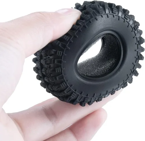 Miniatura 7 de 4 neumáticos para orugas de 1.0 pulgadas, neumáticos de goma para 1/24 axial SCX24 90081 AXI00001 AXI0002 AXI0005 AXI0006 RC Crawler Car (1.969 in)