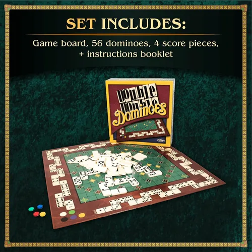 Miniatura 7 de Calliope Juegos de dominó dobles dobles - Juego de mesa de dominó de tren mexicano con un giro - Juego familiar para noche de juegos -2-4 jugadores