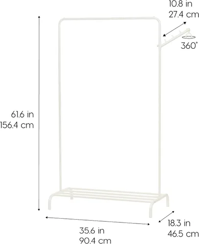 Miniatura 2 de IRIS USA - Perchero de metal con estilo boutique y moderno, color blanco