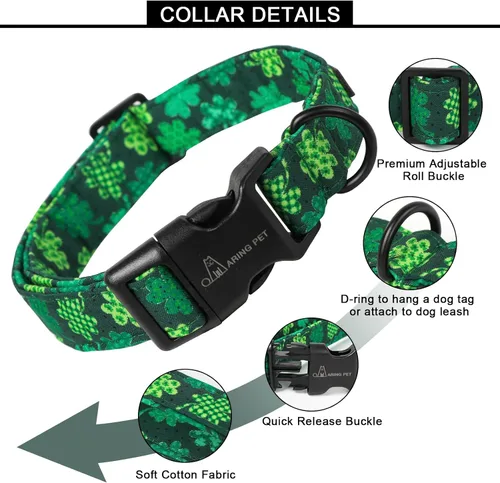 Miniatura 114 de Aring Pet Collar de algodón, lindo, con hebilla de liberación rápida, para bodas, para perros pequeños, medianos y grandes, rosa Terciopelo rosa