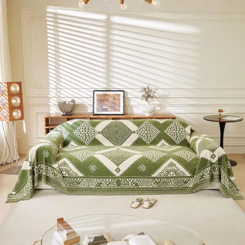 Miniatura 59 de ROOMLIFE Manta Funda Azteca Bohemia para Sofá, Decoración del Hogar Estilo Granja, Fundas de Sofá para Loveseat, Sofás de 2/3 Cojines, Apta
