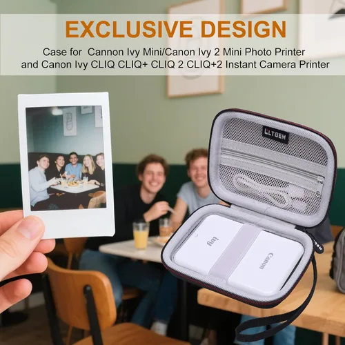 Miniatura 7 de LTGEM - Funda rígida para impresora fotográfica Canon Ivy 2 Mini/Ivy y CLIQ CLIQ CLIQ+ CLIQ 2 CLIQ+2 Impresora de cámara instantánea (negro + gris)