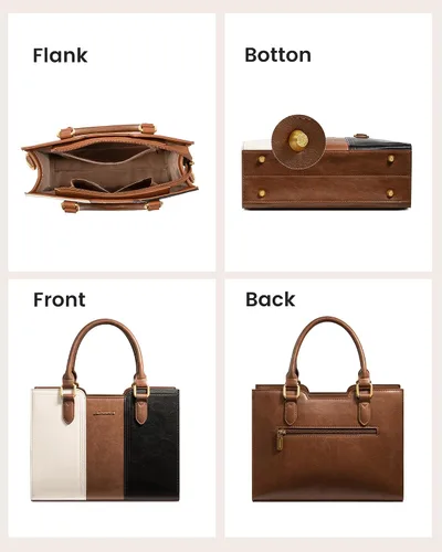 Miniatura 4 de LOVEVOOK Bolso para mujer, bolso de hombro vintage de cuero, pequeño bolso bandolera para damas, bolso de mano con asa superior y bandolera