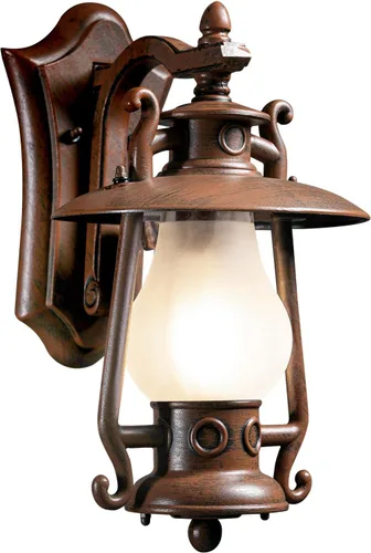 GZBtech Pequeño Farol Rústico Aplique de Pared para Exterior e Interior, Lámpara de Pared de Bronce Aceitado Vintage Impermeable con Pantalla
