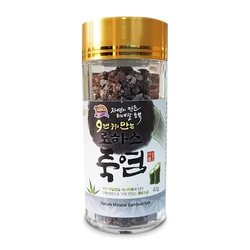Sal de bambú Lohas tostada prémium 9X de 1.41 oz – Sal de bambú coreana tradicional de tamaño viaje con rico sabor y alto contenido mineral