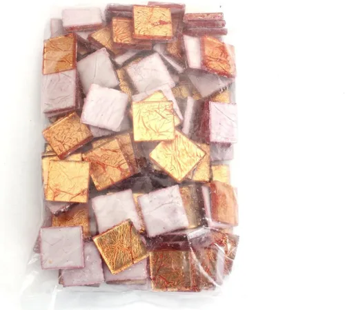 Miniatura 4 de Azulejo de mosaico de lámina de 3/4 de pulgada (0.787 in), 1 libra (bolsa de 16 onzas) (1 libra, naranja)