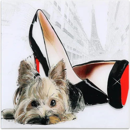 Miniatura 17 de Empire Art Direct Panel de vidrio templado con impresión flotante sin marco, arte de pared para mascotas, listo para colgar, 20 x 20 pulgadas, ley