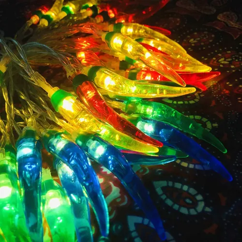 Miniatura 3 de Guirnalda de luces rojas de chile y pimienta, luces de noche de hadas, guirnalda de cobre, lámpara colgante con pilas para decoración del hogar