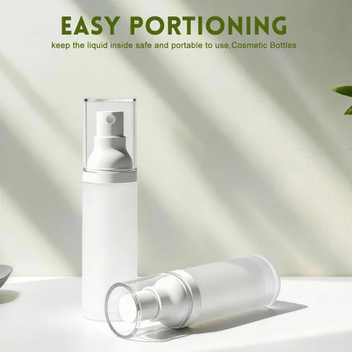 Miniatura 7 de 6 botellas vacías de espray de niebla fina de 1.0 fl oz/1 oz esmeriladas transparentes sin aire, botellas de spray de bomba cosmética recargables