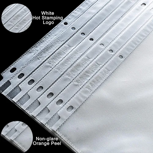 Miniatura 4 de Seashell 200 protectores de hojas resistentes antirreflejos, protectores de página tamaño carta reforzados con 3 agujeros, fundas de plástico