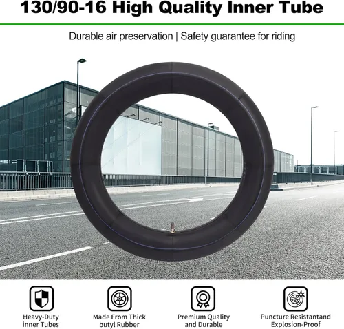 Miniatura 2 de 130/90-16 Tubo interior 5.00/5.10-16 Tubo de equilibrio de motocicleta resistente para scooter, motocicleta, aplicaciones callejeras y todoterreno