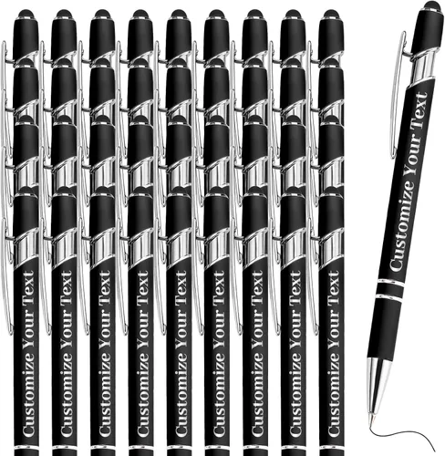 Miniatura 44 de Hasta 500 bolígrafos personalizados a granel con lápiz capacitivo, grabado, juego de bolígrafos con tu nombre, texto para mujeres de negocios