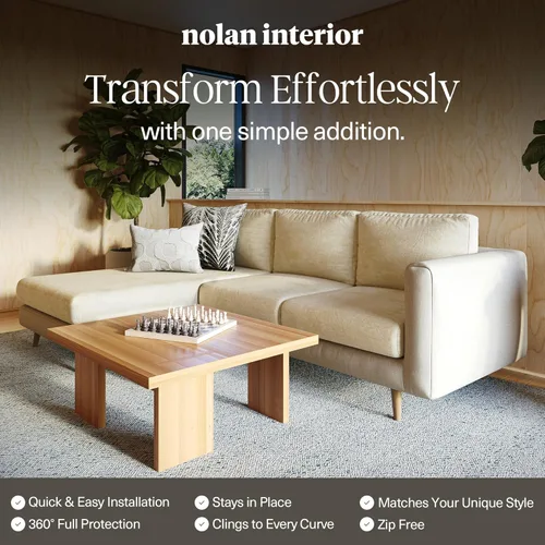 Miniatura 7 de Nolan Interior Miracle - Funda de sofá pequeña, latte - Funda de cojín de felpa con tela ultrasuave, elástica y gruesa, a prueba de mascotas, apta