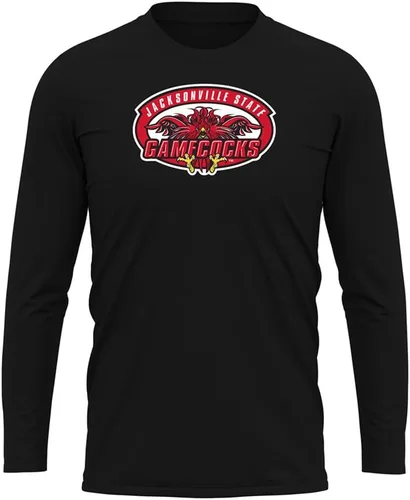 Miniatura 198 de Camisa deportiva de manga larga oficial de la NCAA Collegiate para hombre, colección negra con logotipo primario