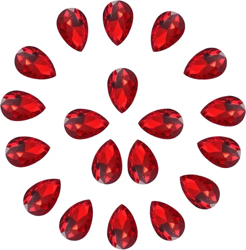 Miniatura 8 de Lágrima de cristal de 0.787 x 1.181 in con diamantes de imitación grandes para manualidades, fabricación de joyas, zapatos, cuentas de vidrio, 36