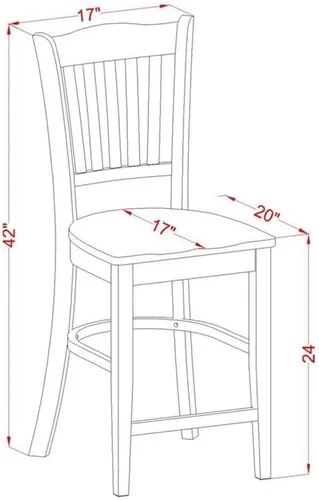 Miniatura 6 de East West Furniture JAGR3-OAK-W - Juego de mesa de comedor de 3 piezas de altura de encimera de cocina contiene una mesa redonda de madera con Roble