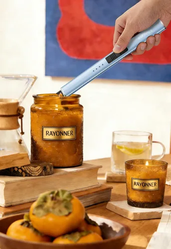 Miniatura 7 de RAYONNER Encendedor de velas eléctrico recargable a prueba de viento, encendedor de arco de plasma para frascos profundos, barbacoa, camping, Verde