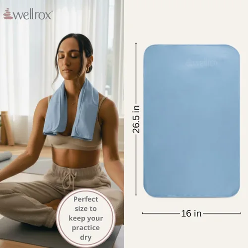 Miniatura 4 de Wellrox Toalla de mano de yoga de microfibra, súper suave, de secado rápido, antideslizante para pilates, gimnasio y entrenamientos