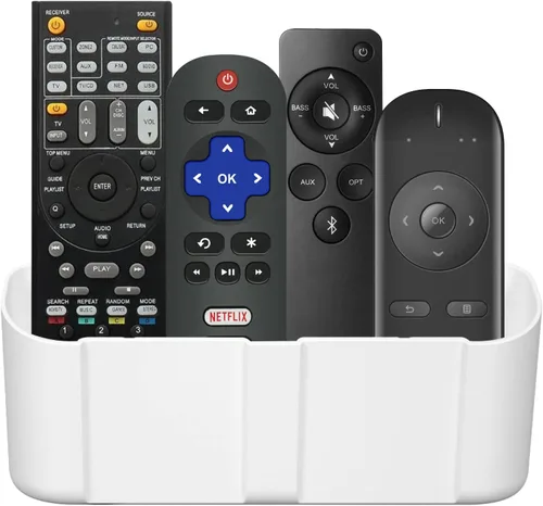 Miniatura 8 de suptek Soporte para control remoto de pared, soporte remoto de TV sin agujeros para 3 o 4 mandos a distancia, negro, cantidad 1, S4B
