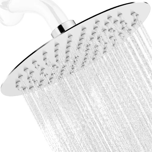 Miniatura 11 de Midanya Cabezal de ducha redondo de acero inoxidable de alta presión de alto flujo de acero inoxidable de 6 pulgadas, diseño ultrafino de alta