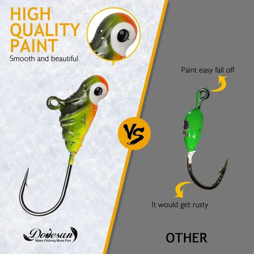 Miniatura 5 de Kit de Pesca Dovesun Señuelos de Pesca en Hielo Plantillas de Pesca en Hielo Señuelos de Pesca en Hielo para Lucios Señuelos de Crappie 135