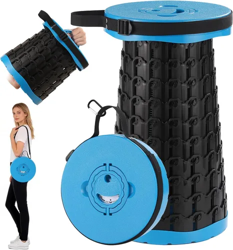 Miniatura 14 de Spisces Taburete plegable mejorado, capacidad resistente de 800 libras y ligero, 2.6 libras, taburete plegable retráctil portátil de 18 pulgadas