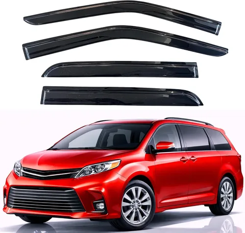 Miniatura 223 de KPY Visor de ventana compatible con Hyundai Tucson 2021-2025, 4 piezas de deflector de ventilación para ventana lateral, estilo Mugen, protector