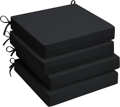 Miniatura 17 de UNIKOME Cojines para sillas de exterior, resistentes al agua, con lazos, relleno de esponja de alta densidad, cojines de asiento cuadrados