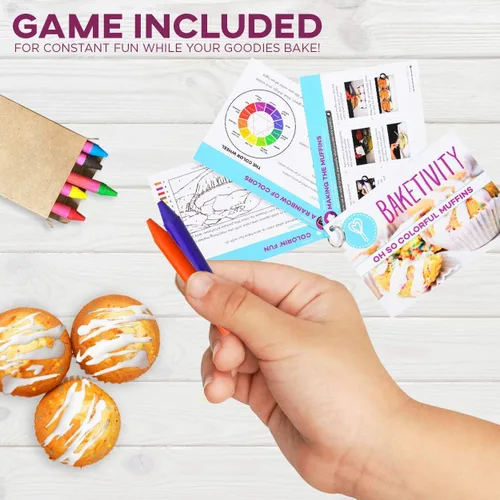 Miniatura 4 de Kit de actividades DIY para hornear Baketivity Kids - Hornea deliciosos muffins de confeti con ingredientes pre-medidos – La mejor idea de regalo