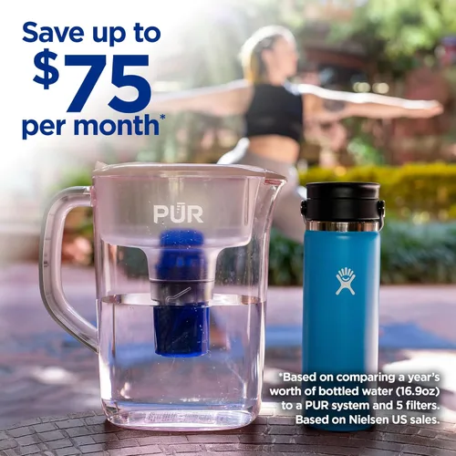 Miniatura 3 de PUR Jarra de Agua de 7 Tazas, 1 Filtro Genuino, Más Limpia, Agua de Excelente Sabor, Apta para Lavavajillas, Potente, Filtración Más Rápida, Diseño