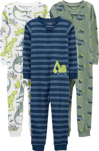 Miniatura 18 de Simple Joys by Carter's Pijama de algodón sin pies de ajuste cómodo para niños (3 unidades)