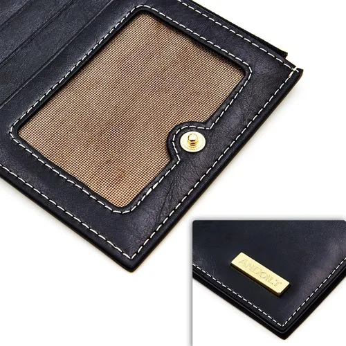 Miniatura 5 de ANDOILT - Cartera de cuero genuino para mujer con bloqueo RFID para tarjeta de crédito con cremallera