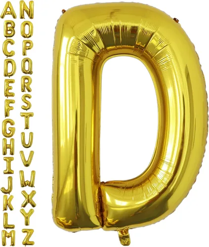 Miniatura 25 de VHUWE Globo dorado de 40 pulgadas con letra B, globos de helio de aluminio del alfabeto de Mylar de gran tamaño para fiesta de cumpleaños