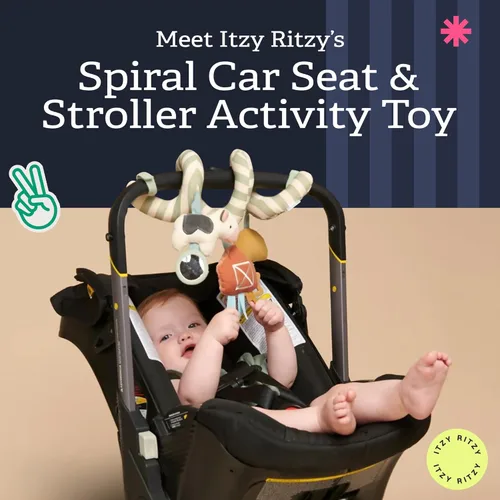Miniatura 2 de Itzy Ritzy Juguete de actividad en espiral para asiento de automóvil y cochecito – Juguetes para cochecito y asiento de automóvil para edades de 0