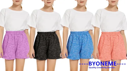 Miniatura 2 de BYONEME Pantalones cortos deportivos para niñas pequeñas y grandes, para entrenamiento, baloncesto, fútbol, deportes, para niñas adolescentes