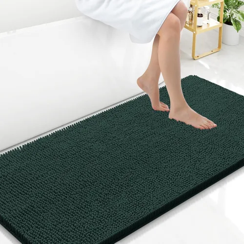Miniatura 137 de Arotive Alfombras de baño de felpilla extrasuaves y absorbentes, de 24 x 16 pulgadas, lavables a máquina, parte trasera de goma antideslizante