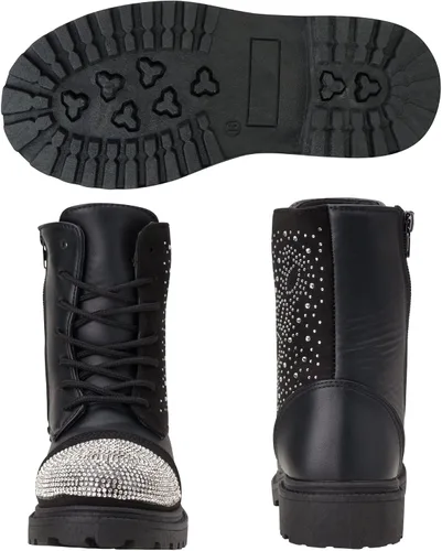 Miniatura 6 de bebe Botas de invierno para niñas Botas de combate resistentes al agua con diamantes de imitación (11-4)