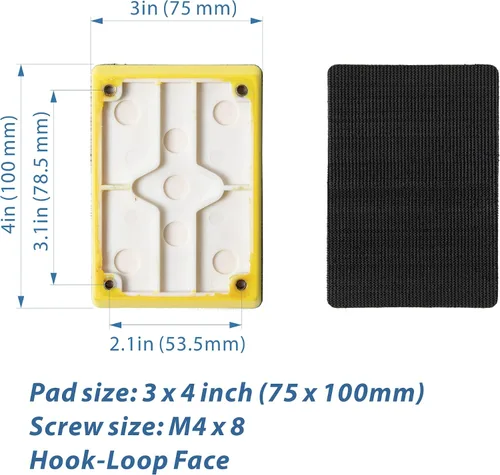 Miniatura 4 de Lijadora de Aire Orbital Sin Vacío, Mini Lijadora Jitterbug de 3 x 4 pulgadas, Órbita de 1/8 pulgadas, 12,000 OPM Máximo con 1 Almohadilla de Gancho