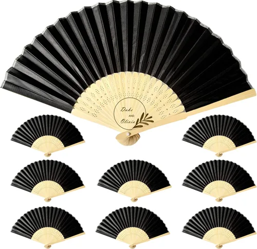 Abanicos de seda personalizados a granel, ventiladores plegables personalizados para bodas, fiestas de dama de honor, suministros de fiesta