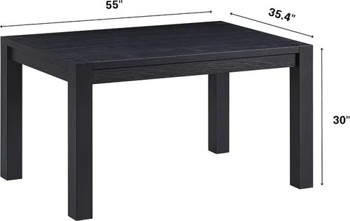 Miniatura 2 de NTC Block - Mesa de comedor moderna de 55 pulgadas, mesa rectangular para comedor, muebles de sala de estar, montaje sin esfuerzo, negro quemado