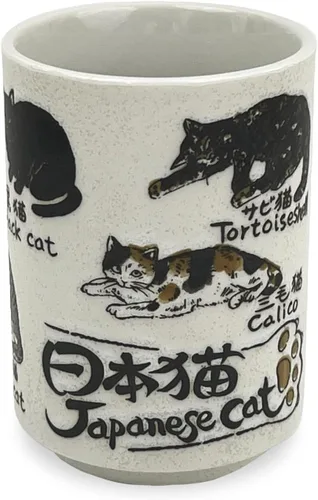 Miniatura 13 de Taza de té japonesa - Cerámica 9 fl oz, Yunomi taza, sushi hecho en Japón (C3-16 Kabuki sukeroku)