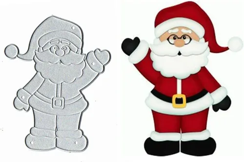 Troqueles de metal de Papá Noel de Navidad, troqueles de corte Snata de árbol de nieve de Feliz Navidad, plantillas de troqueles para bricolaje en