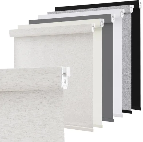 Miniatura 13 de SUNOFF Persianas Enrollables Opacas Inalámbricas para Ventanas de Parada Libre, Bajar Oscurecimiento de Habitación con Cenefa, Persianas de Tela