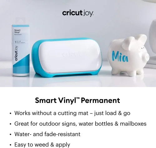 Miniatura 2 de Cricut Joy Smart Vinyl, permanente, de 14x121cm, rollo de calcomanía adhesiva, color negro