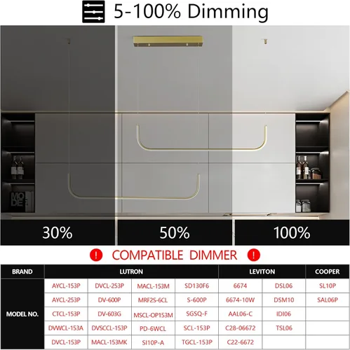 Miniatura 4 de Candelabro lineal moderno regulable de 6000 K, lámparas colgantes LED para techo, lámparas doradas para comedor, cocina, isla, sala de estar, Negro