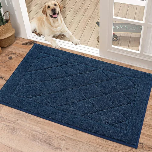 BEQHAUSE Tapete para puerta de 20 x 32 pulgadas, tapete antideslizante para puerta, lavable, tapete para puerta de perro, resistente a las manchas y
