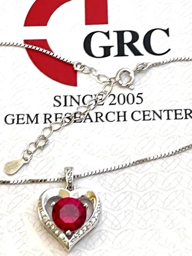Miniatura 4 de Hecho a mano de 2.8 quilates de diamantes y rubí natural collar con colgante de corazón para mujer, collar de corazón natural, regalo para ella