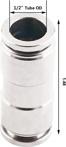 Miniatura 4 de Conectores de empuje recto de 1/2 unión para conectar accesorios de acero inoxidable, conectores de empuje neumáticos CEKER de 1/2 pulgadas x 1/2